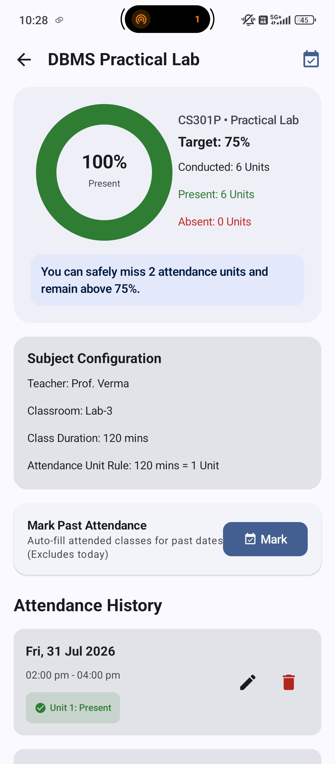 Subject Details